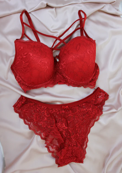 Ensemble Soutien-gorge rouge STARDUST